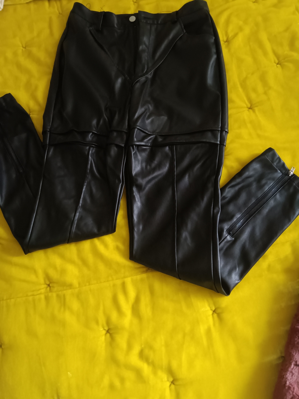 PrettyLittleThing Black Faux Leather Straight Leg Pants
